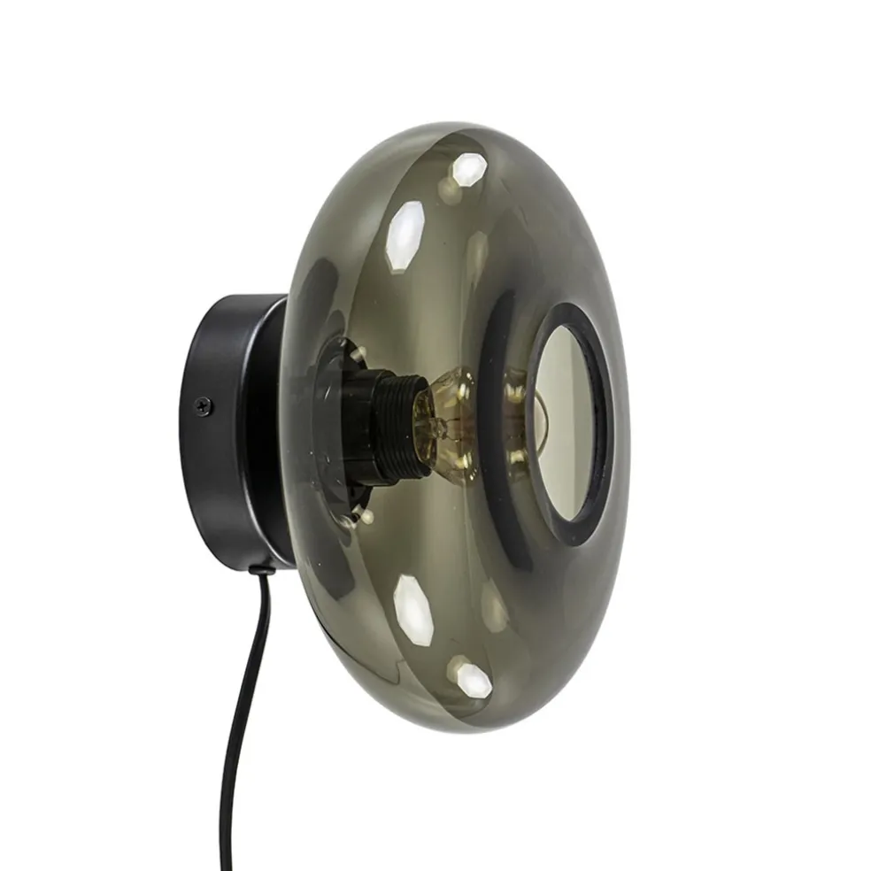 Cheap Straluma Wandlamp Hoseki zwart + smoke glas
