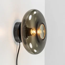 Cheap Straluma Wandlamp Hoseki zwart + smoke glas