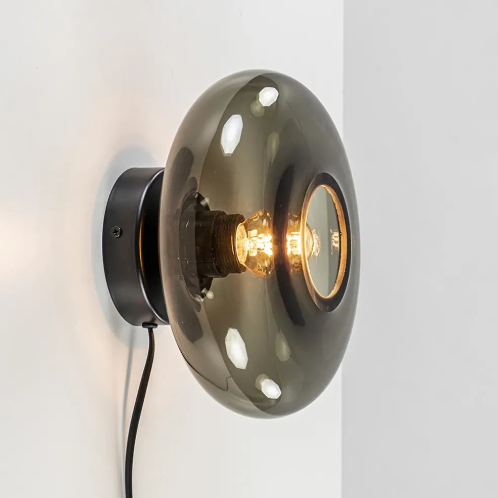 Cheap Straluma Wandlamp Hoseki zwart + smoke glas