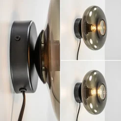 Cheap Straluma Wandlamp Hoseki zwart + smoke glas