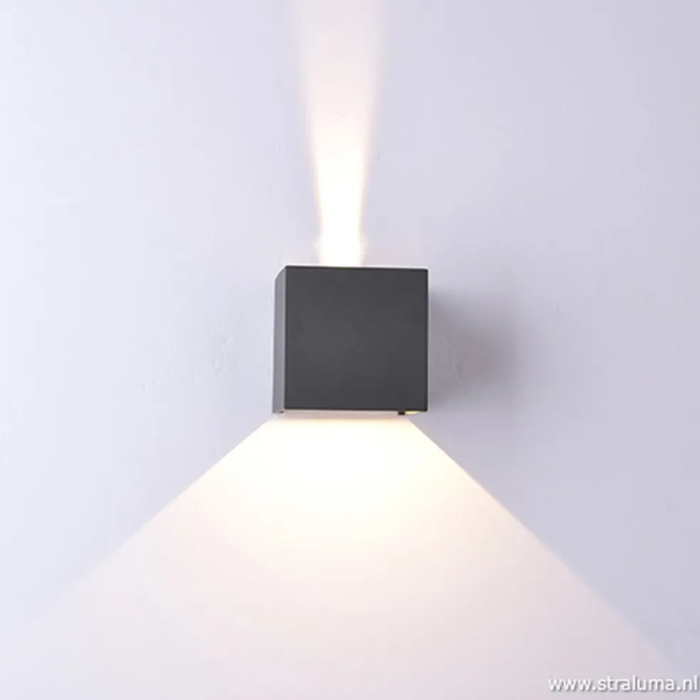 Online Straluma Wandlamp kubus buiten antraciet IP54
