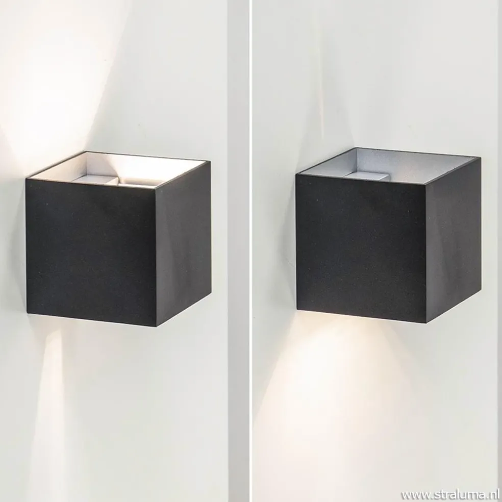 Cheap Straluma Wandlamp kubus verst. zwart/grijs ex.g9