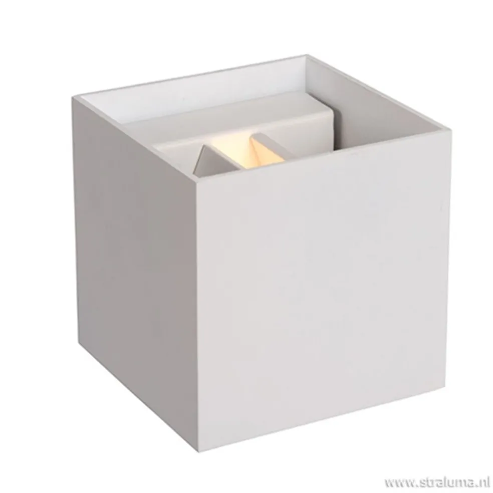 New Straluma Wandlamp kubus wit verstelbaar incl. led
