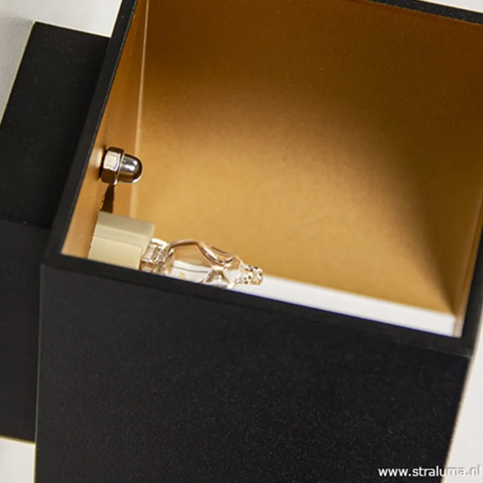 Flash Sale Straluma Wandlamp kubus zwart/goud