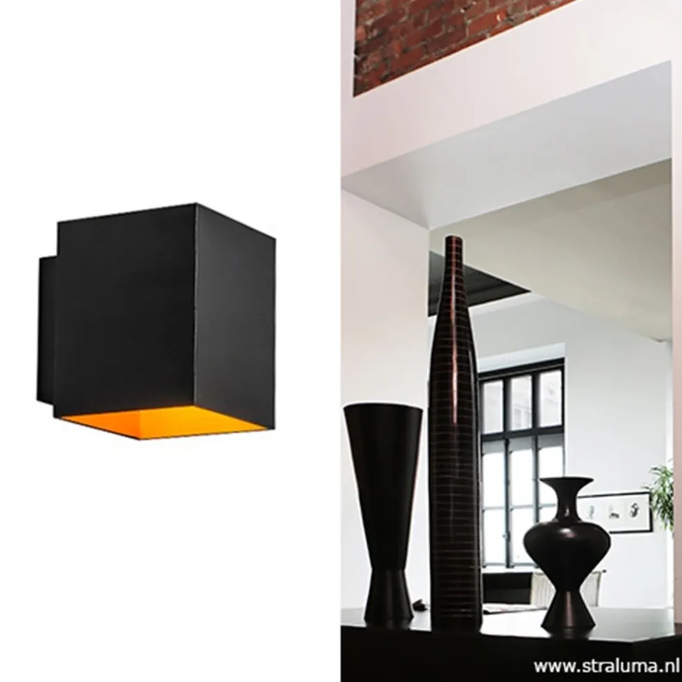 Flash Sale Straluma Wandlamp kubus zwart/goud