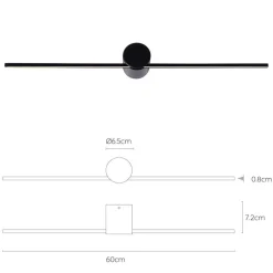 Hot Straluma Wandlamp Mizar 60cm zwart IP44