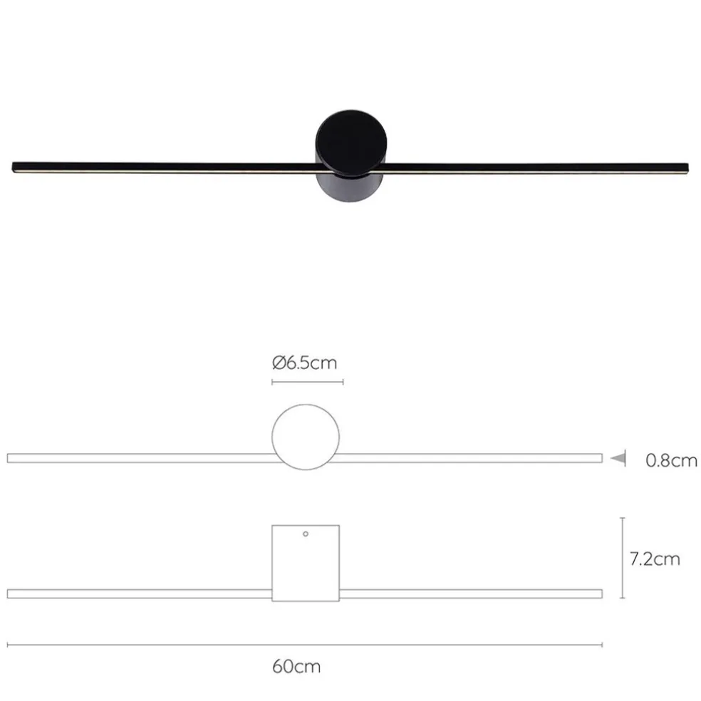 Hot Straluma Wandlamp Mizar 60cm zwart IP44