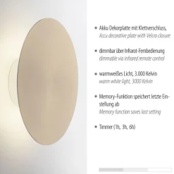 Cheap Straluma Wandlamp op accu goud 3-standen dimbaar