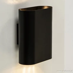New Straluma Wandlamp ovaal zwart 2xe14