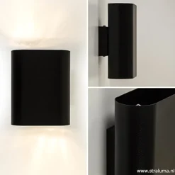 New Straluma Wandlamp ovaal zwart 2xe14