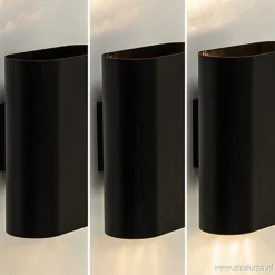 New Straluma Wandlamp ovaal zwart 2xe14