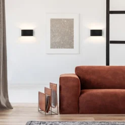 Online Straluma Wandlamp ovaal zwart/zilver g9