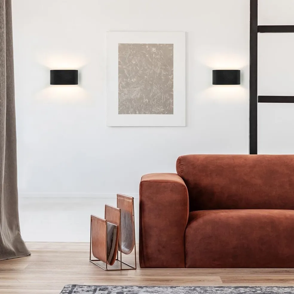 Online Straluma Wandlamp ovaal zwart/zilver g9