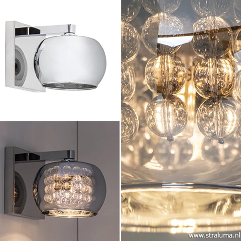 Clearance Straluma Wandlamp Pearl glas/chroom
