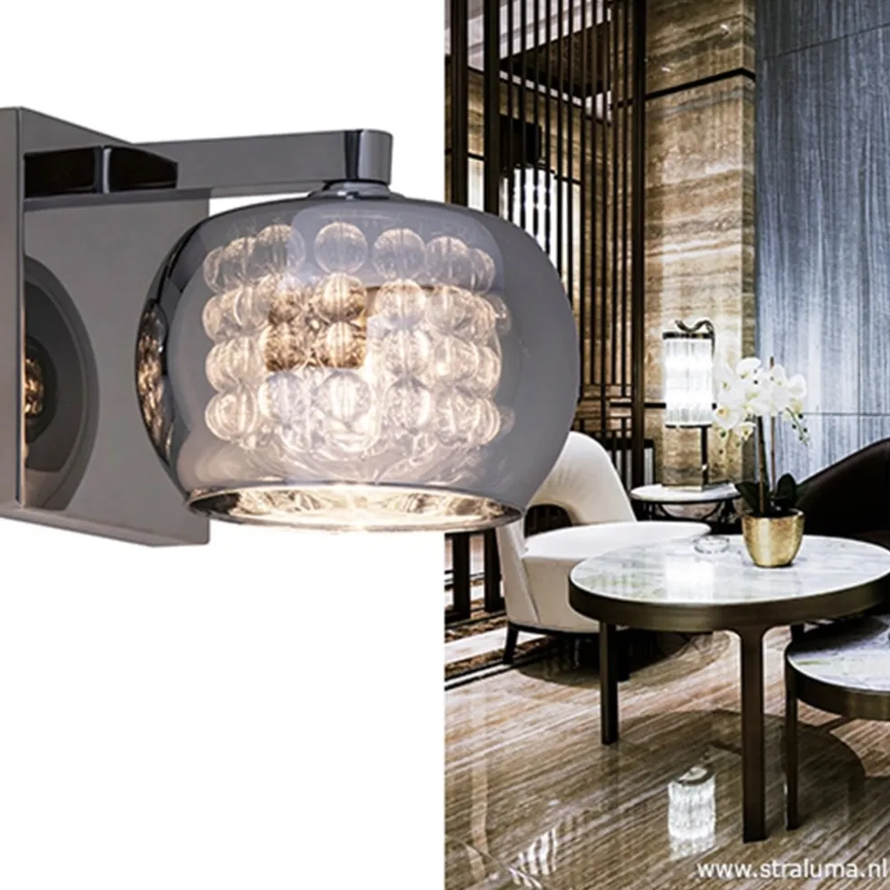 Clearance Straluma Wandlamp Pearl glas/chroom