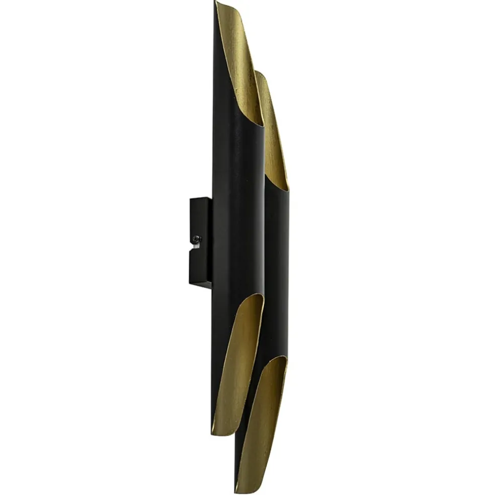 Best Straluma Wandlamp Pipes 48cm zwart/matgoud