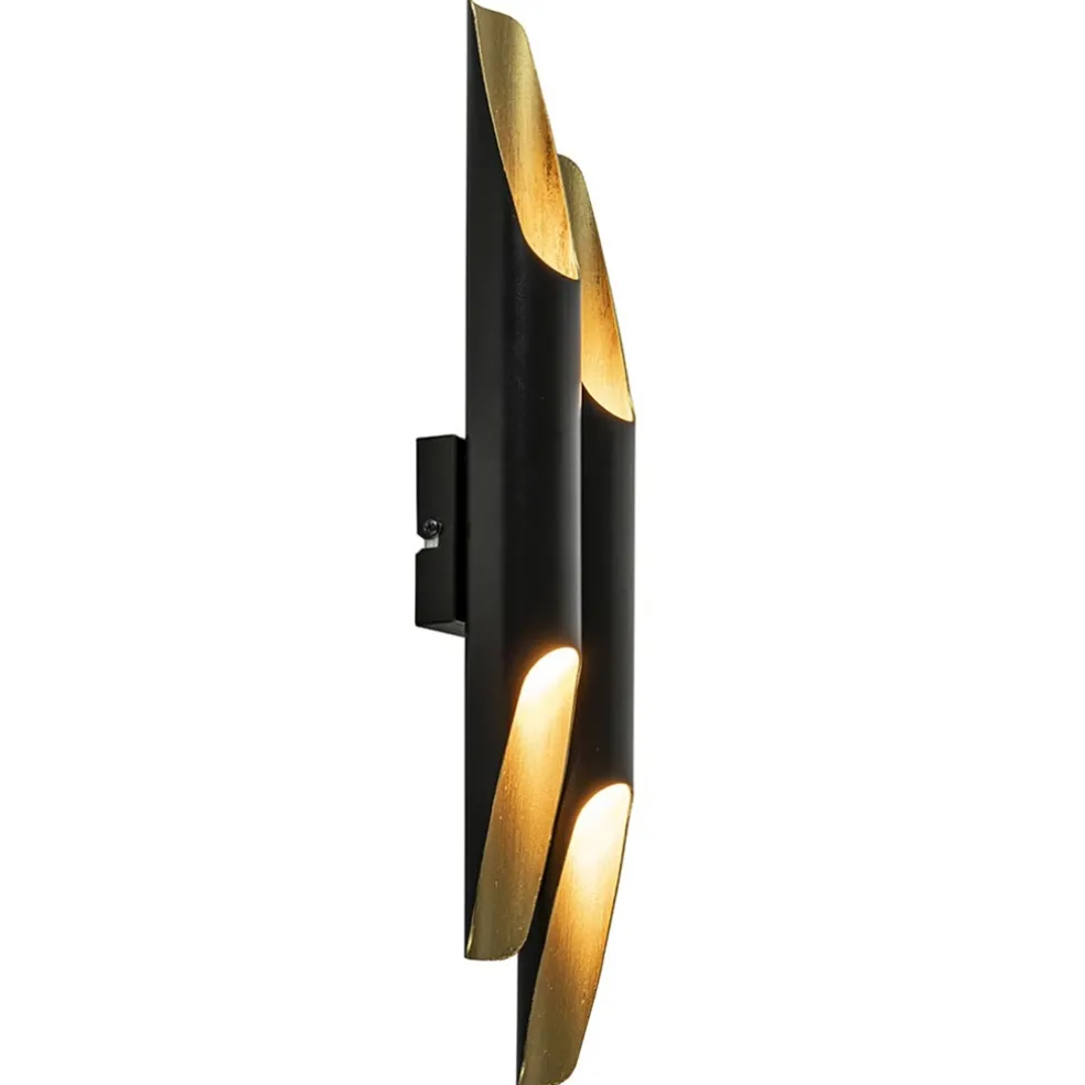 Best Straluma Wandlamp Pipes 48cm zwart/matgoud