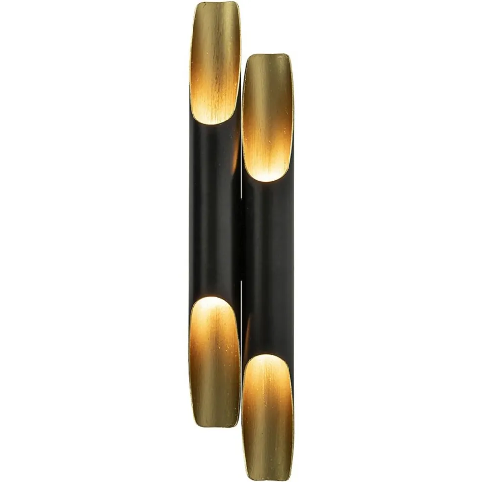 Best Straluma Wandlamp Pipes 48cm zwart/matgoud