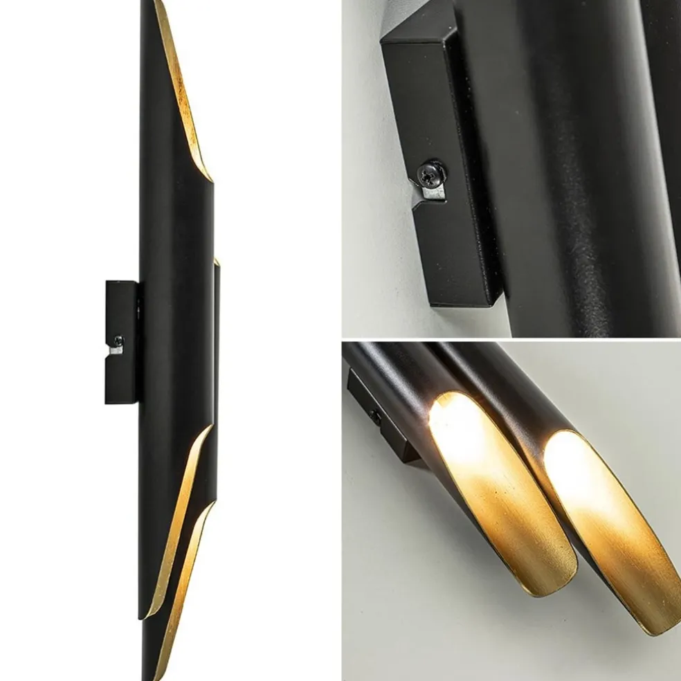 Best Straluma Wandlamp Pipes 48cm zwart/matgoud