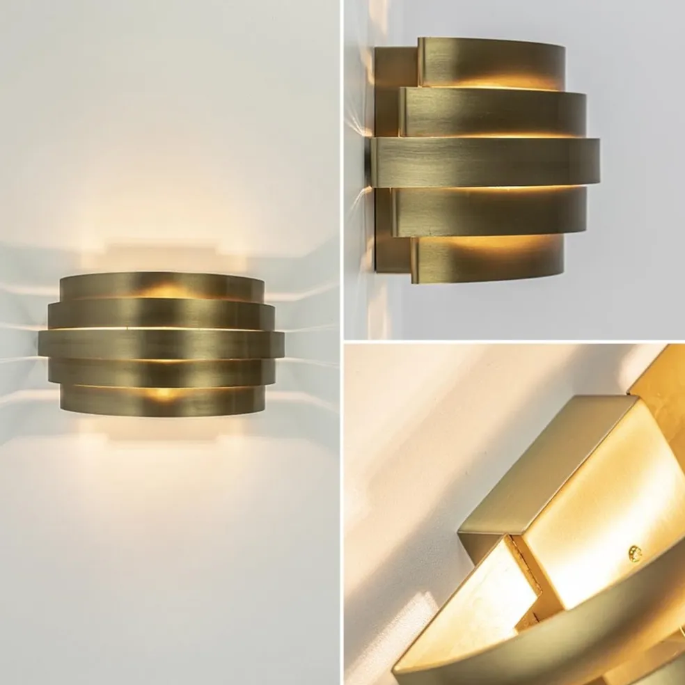 Best Straluma Wandlamp Scudo brass 25cm