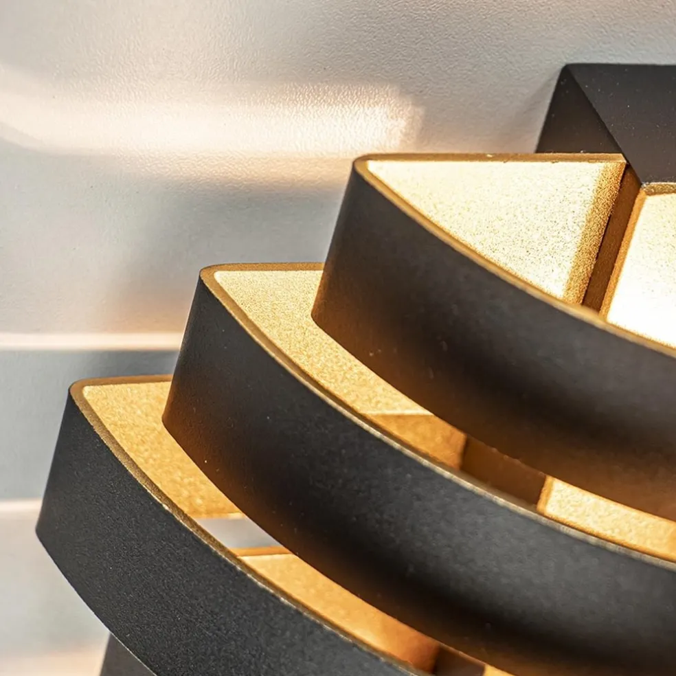 Sale Straluma Wandlamp Scudo zwart/goud 20cm