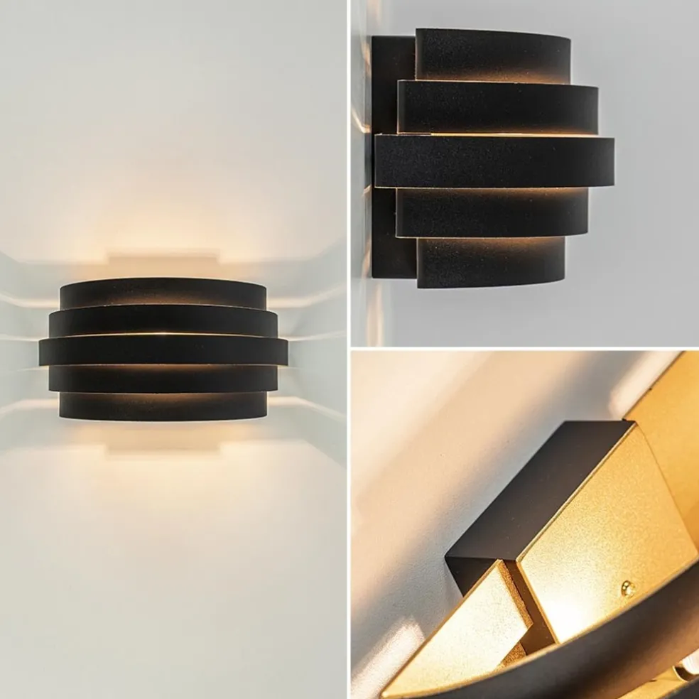 Store Straluma Wandlamp Scudo zwart/goud 25cm