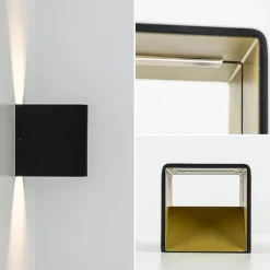 Fashion Straluma Wandlamp Stretto kubus zwart/goud