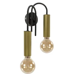 Cheap Straluma Wandlamp toog dubbel zwart/mat goud