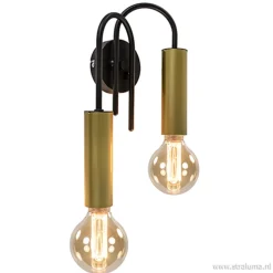 Cheap Straluma Wandlamp toog dubbel zwart/mat goud