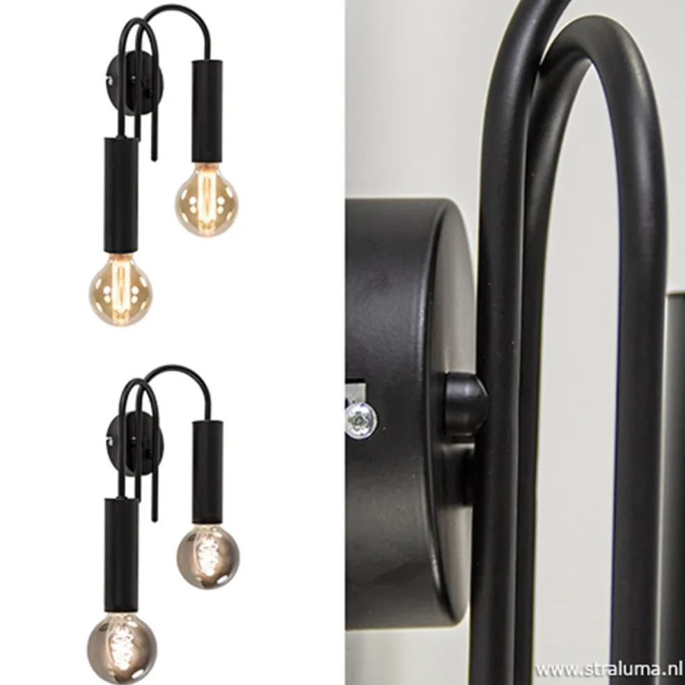Clearance Straluma Wandlamp toog dubbel zwart