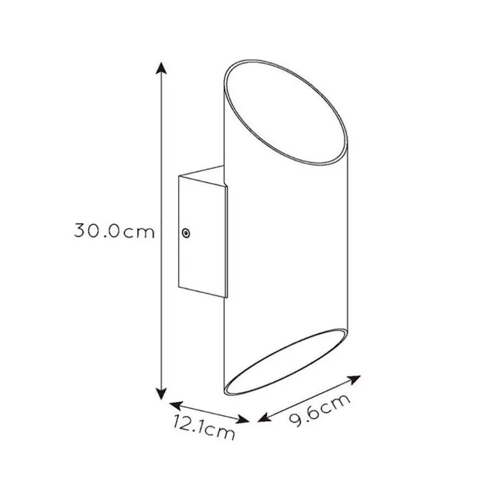 Clearance Straluma Wandlamp up+down cilinder wit/goud