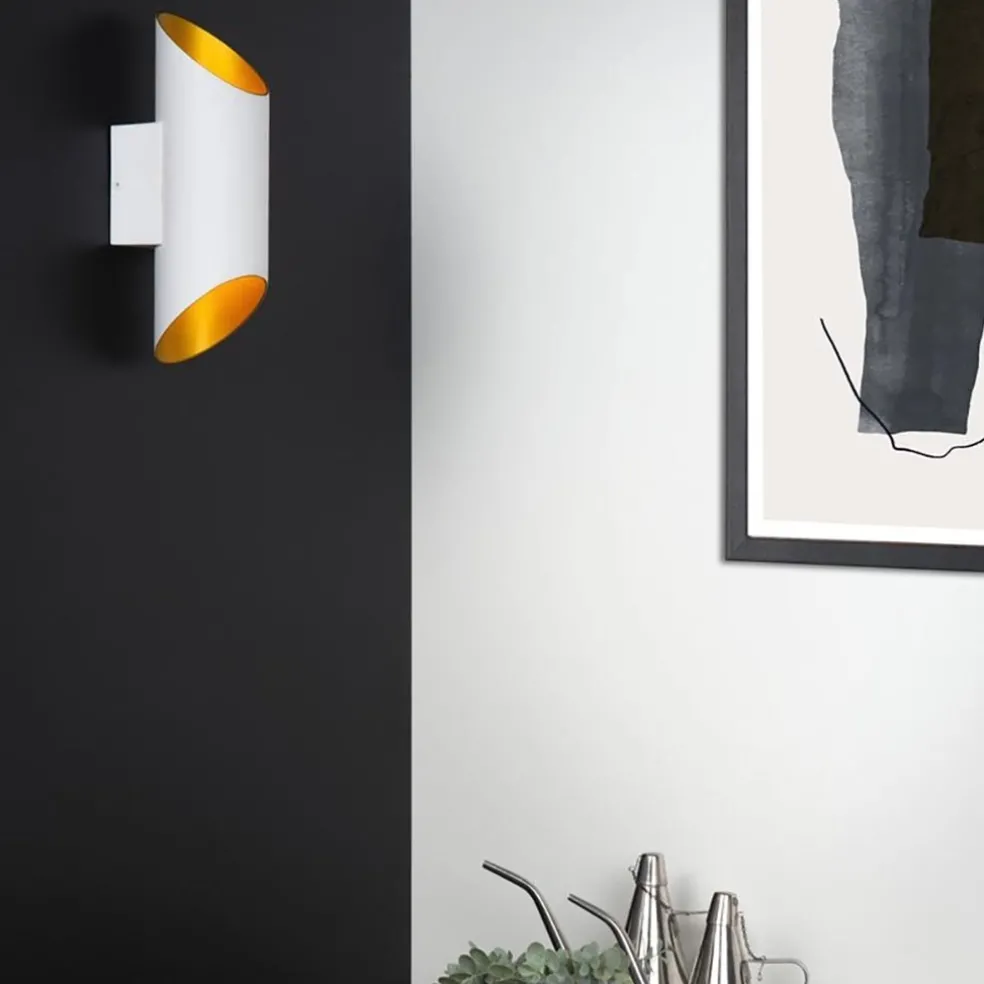 Clearance Straluma Wandlamp up+down cilinder wit/goud