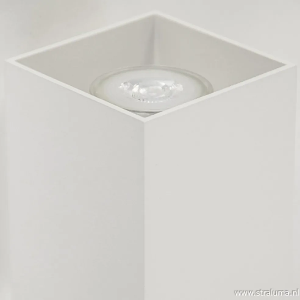 Shop Straluma Wandlamp wit rechthoek up+down gu10