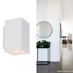 Shop Straluma Wandlamp wit rechthoek up+down gu10