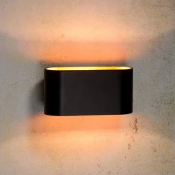 Hot Straluma Wandlamp Xera ovaal zwart/goud