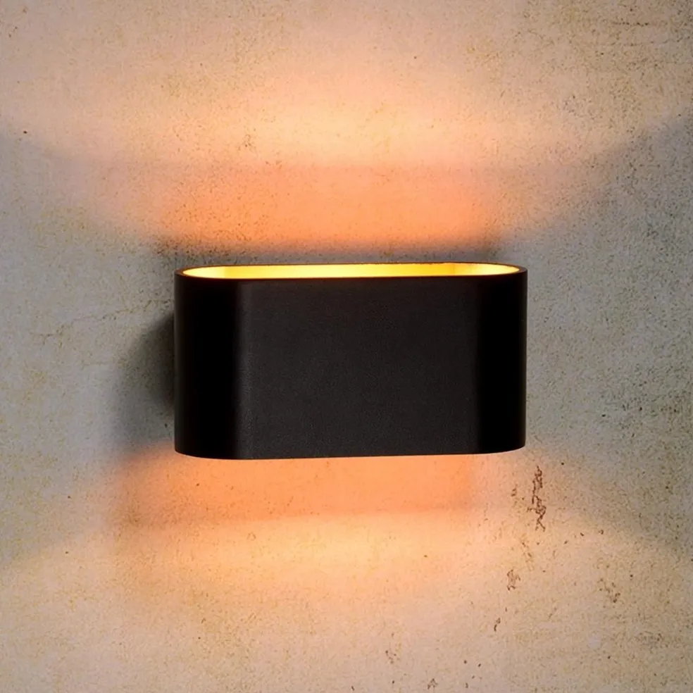 Hot Straluma Wandlamp Xera ovaal zwart/goud