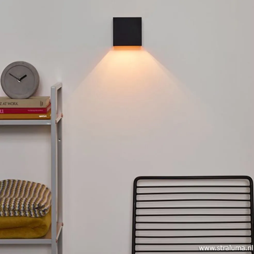 Online Straluma Wandlamp Xio kubus zwart/goud inclusief G9