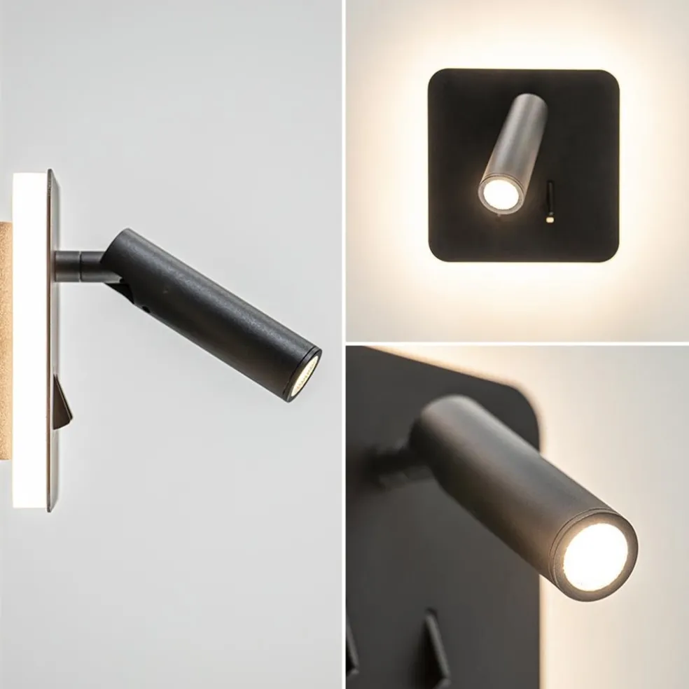 New Straluma Wandlamp zwart leesspot + indirect lich