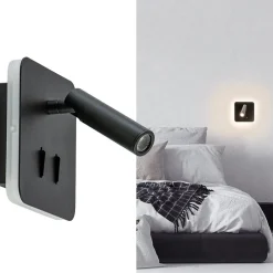 New Straluma Wandlamp zwart leesspot + indirect lich