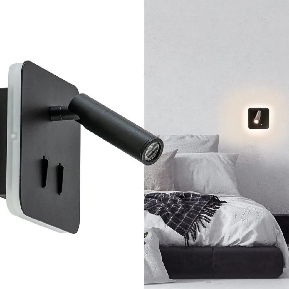 New Straluma Wandlamp zwart leesspot + indirect lich