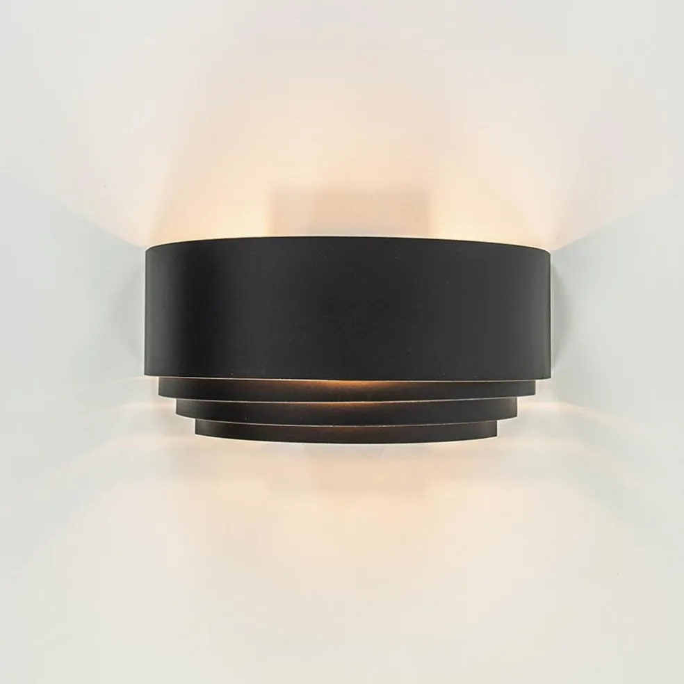 Shop Straluma Wandlamp zwart/goud up+down langwerpig