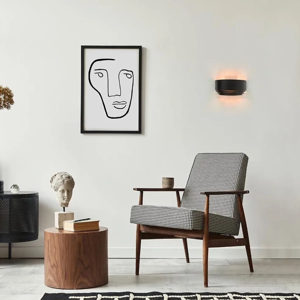 Shop Straluma Wandlamp zwart/goud up+down langwerpig