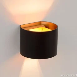 Flash Sale Straluma Wandlamp zwart/goud Xio up+down rond