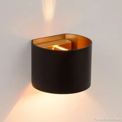 Flash Sale Straluma Wandlamp zwart/goud Xio up+down rond