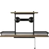 Outlet Straluma Wandlamp/wandrek zwart met houten planken