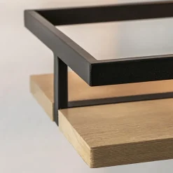 Outlet Straluma Wandlamp/wandrek zwart met houten planken
