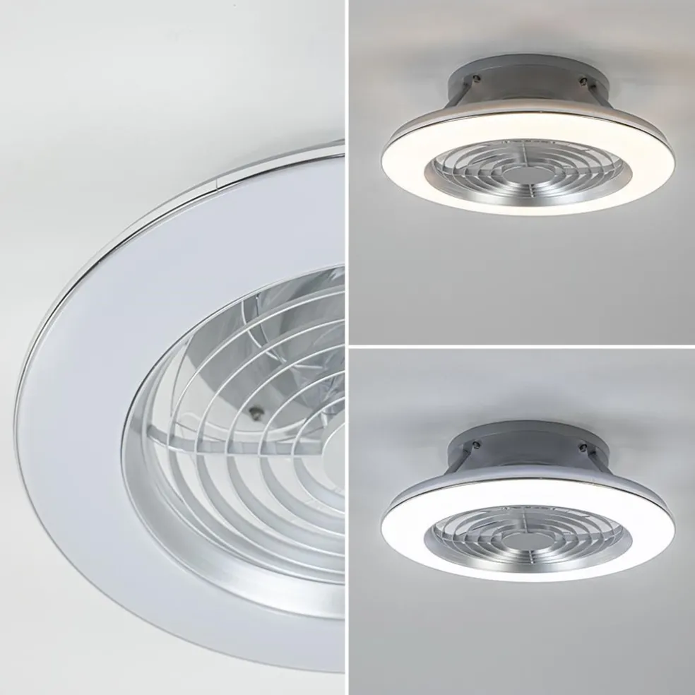 Hot Straluma Zilveren ventilator inclusief LED klein