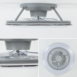 Hot Straluma Zilveren ventilator inclusief LED klein
