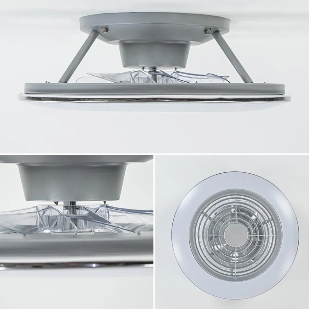 Hot Straluma Zilveren ventilator inclusief LED klein