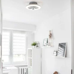 Hot Straluma Zilveren ventilator inclusief LED klein